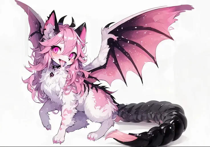 female dragon. scorpion element. furryfemale. pink furry. black armor. poison aura. compound eyes. anime style.