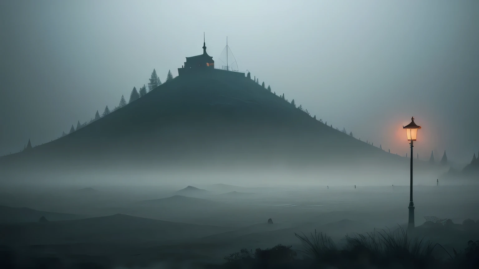 hard fog, horror landscape