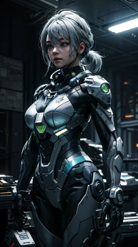 (top-quality)), ((​masterpiece)), (ighly detailed:1.3), 。.。.。.3d, A beautiful cyberpunk woman, Mechanic suit, sci-fi technology, nffsw(HighDynamicRange), Ray Tracing, NVIDIA RTX, Hyper-Resolution, Unreal 5, Sub-surface scattering, PBR Textures, post proces...