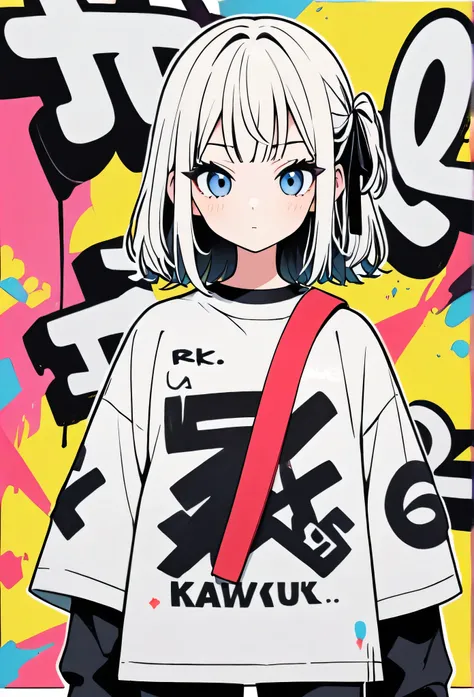 Ultra-realistic Rei Kawakubo style, Simple line acronym abstract art, Stylish design, (((Background is graffiti))),