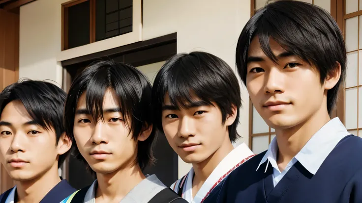 Japanese 1 boy college students realistic image 