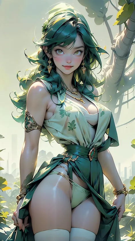 girl,1girl,

(large breasts:1.4),((((curly hair, long hair, blunt bang, yellow green hair, curly hair, long hair, blunt bang)))),(((orange_eyes:1.3))),intricate eyes,beautiful detailed eyes,symmetrical eyes,((((lustrous skin:1.5,tanned skin,bright skin: 1....