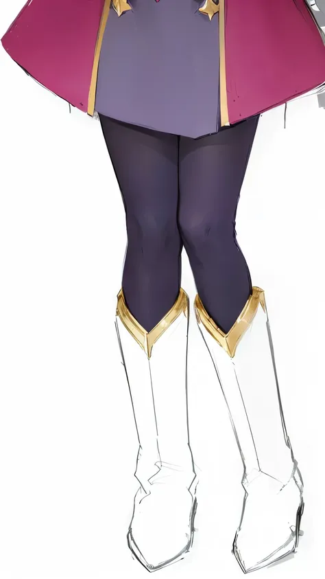 a drawing of a woman in a purple coat and boots, legs visible, new costume concept design, full body concept, detailed shot legs-up, official concept art, coat decollete jodhpurs, star guardian inspired, outfit design, kda, detailed legs towering over you,...