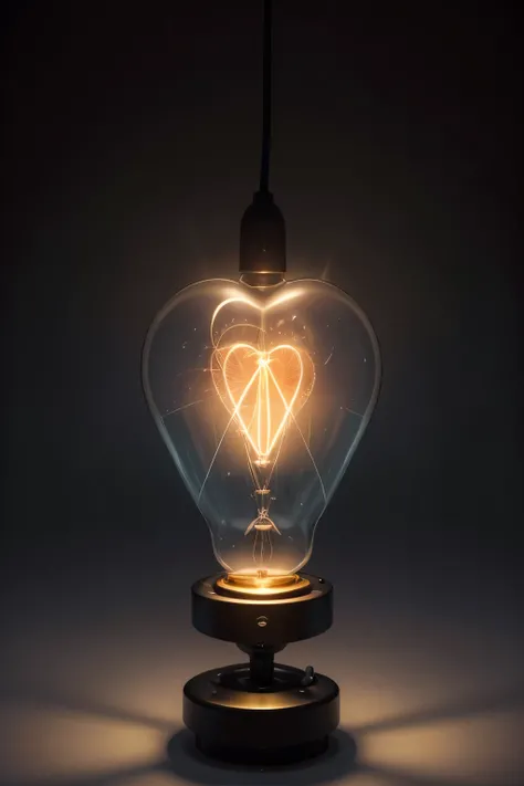 a light machine with a glowing (heart) inside, conceptual art, enlightening, heart, holding electricity, light machine, no hands