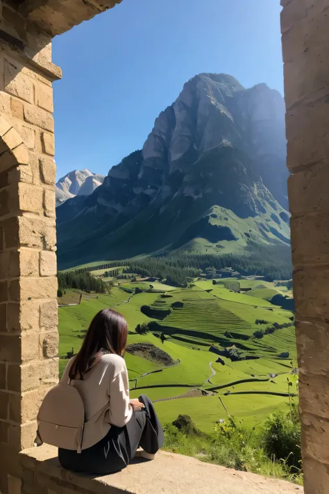 Woman looking at the landscape