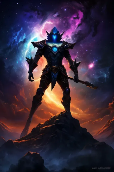 ethereal fantasy concept art of ral-ledlights frogman, against a nebula background, . magnificent, celestial, ethereal, painterly, epic, majestic, magical, fantasy art, cover art, dreamy,