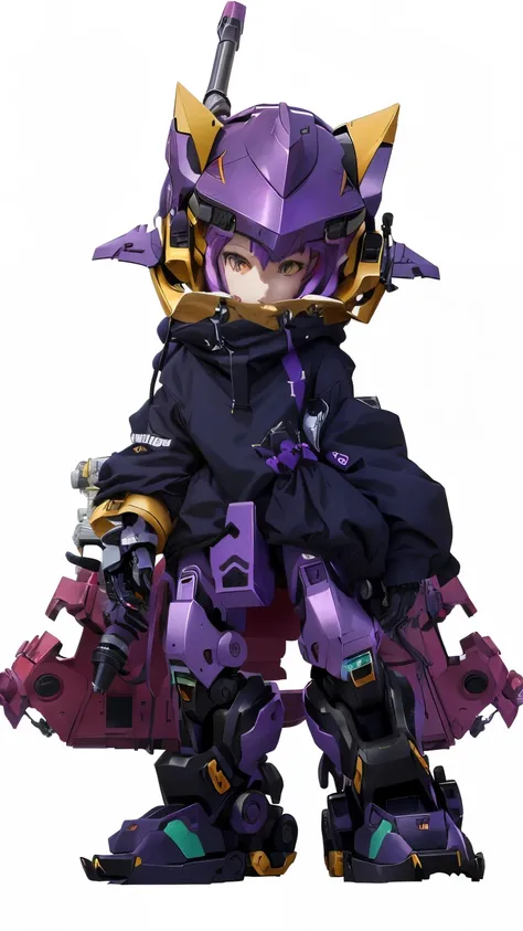 a cartoon image of a purple and yellow cat with horns, fully robotic!! catgirl, chrono trigger guilty gear style, eva unit-00 in the back, eva unit 0 1, an anime large mecha robot, vanillaware artwork, symphogear, mecha anthropomorphic penguin, mecha asthe...