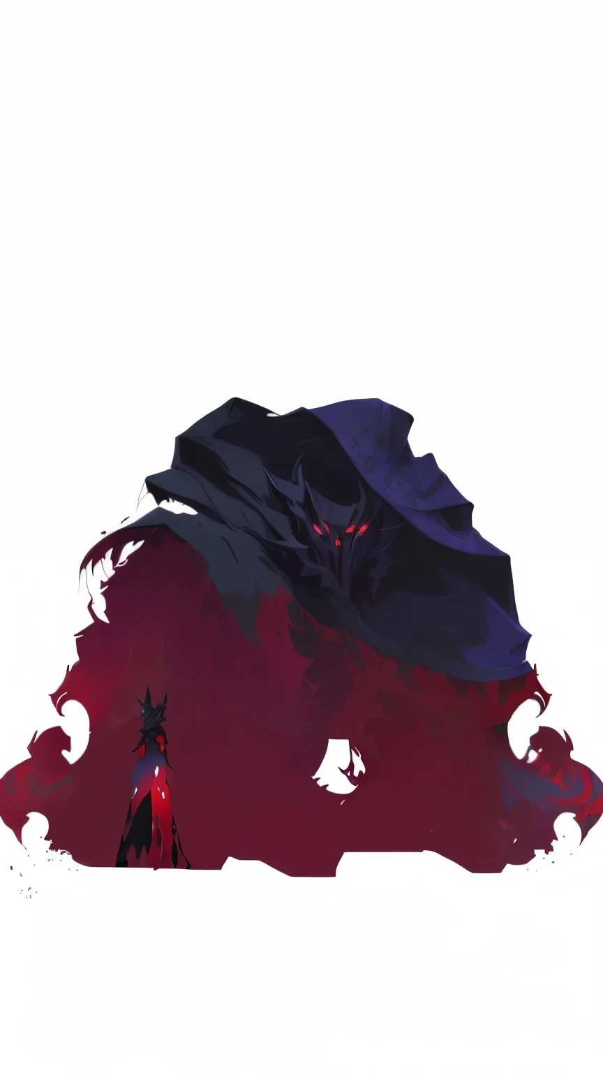 cape, shalltear from overlord, heavy jpeg artifact blurry, low detailed. digital painting, hyper light drifter color pallet, ominous creature hiding detailed, ufotable art style, from overlord, style of duelyst, posterized, shalltear bloodfallen, immense d...