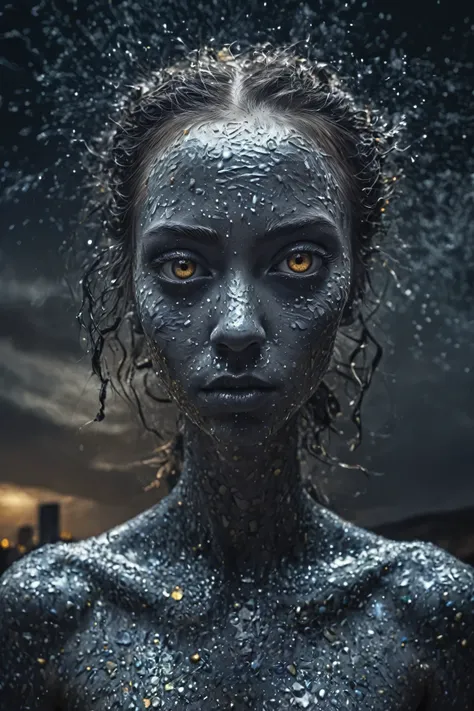 pretty face,eyebrow up,full body length, niobium ,angry fairy,full body length shot,very beggar niobium graphite The Alien Entity, babychild,starving, after war,full body shot, of psychedelic style ,The iris looks weird, attractive, The stars in space is r...