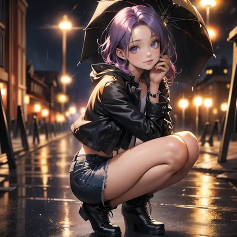 (masterpiece), best quality, 1girl, expressive eyes, perfect face, (purple hair), perfect anatomy, full body, 4k, hdr, full hd, ...