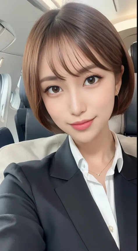 Ultra detail, high resolution, (realistic, realistic:1.4), 8k, (best quality), physical-based rendering, photorealistic photography, professional color grading, highest quality, captivating photos that capture the elegance of the flight attendant standing ...