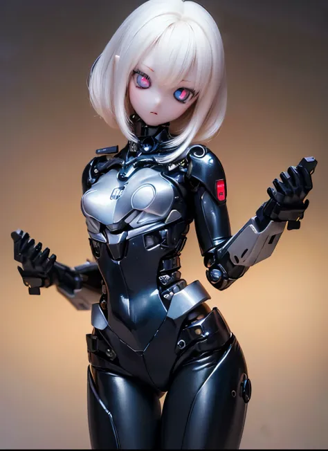 (software:2), Realistic, naked、Belly button、Abdominal muscles、Bare nipples、Realistic photos, 8k, ((Best Quality)), ((masterpiece)), (Very detailed), Kukornidam, doll, Mecha Girl, Machinery Parts, Robot Joints, headgear, Bodysuits, (Cowboy Shot, Mature Woma...