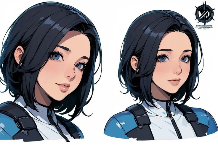 (Character design sheet: 1.4), (masterpiece), (Best quality), 1girl, pretty face: 1.2, futuristic, dystopian scientist, happy, plain background, sexual