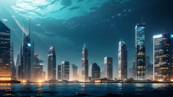 Submerged City, Buildings rising from the sea