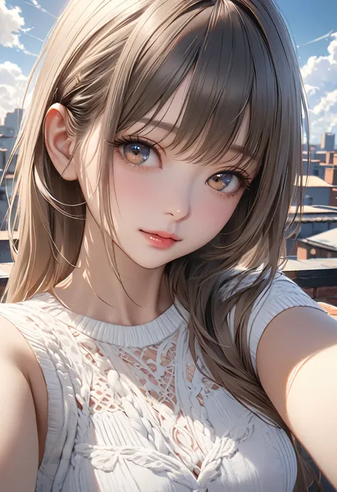 (Solo:1.3)), 1Girl, Best Quality, Realistic, Photorealistic, Best Quality, Masterpiece, Very Delicate and Beautiful, Very Detailed, (Selfie:1.2), Fine Detail, Ultra Detail, High Definition, Very Detailed, Realistic, Ultra High Definition, Best Quality, Ult...