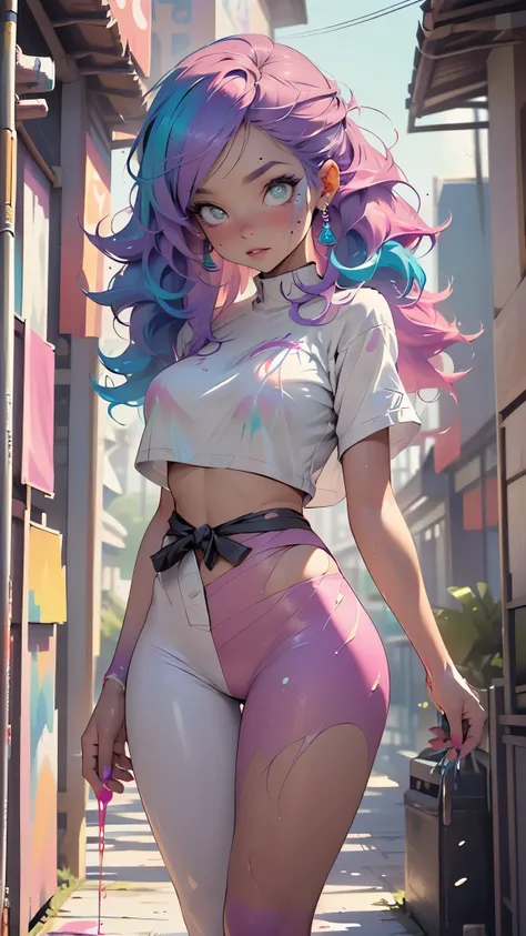 cute cartoon girl,(((1girl))),((extremely cute cartoon girl with liquid paint hair)),

(large breasts:1.4),(((very long hair,absurdly long hair,hair down to the waist,liquid paint hair:1.1,neon purple hair|neon pink hair|neon blue hair|neon aqua hair|purpl...