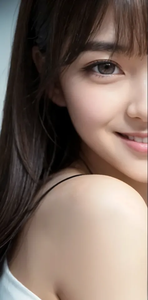 Masterpiece, 1 Beautiful Girl, Detailed, Swollen Eyes, Top Quality, Ultra High Resolution, (Reality: 1.4), Original Photo, 1Girl, Cinematic Lighting, Smiling, Japanese, Asian Beauty, Korean, Clean, Super Beautiful, Little Young Face, Beautiful Skin, Slende...