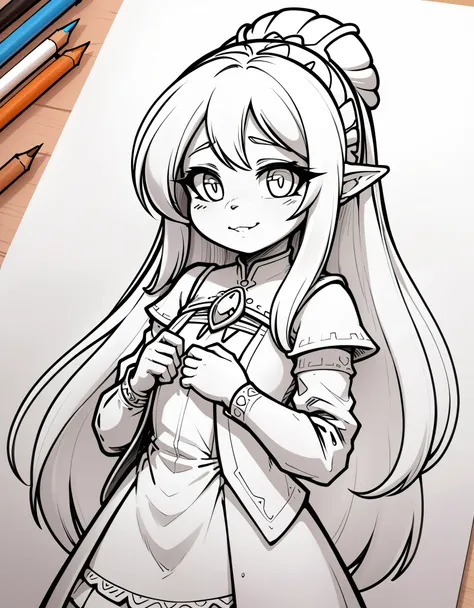 lineart, (highest picture quality),masterpiece,ultra-detailed, 1girl, celestine lucullus,sketch,