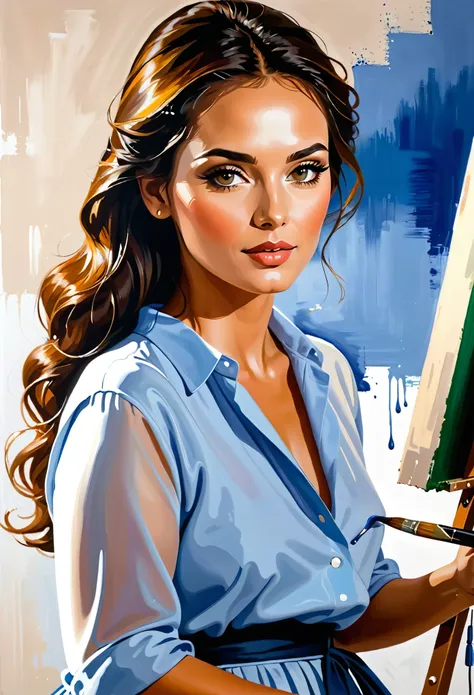 art using the best techniques、oil painting of a 1960s italian woman