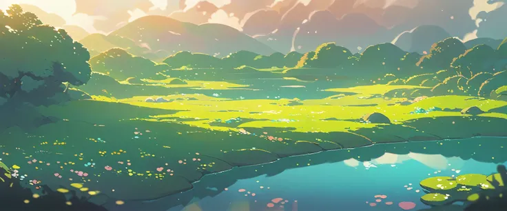 Lofi Spring Landscapes Studio ghibli inspired, No people Lofi ,Cute