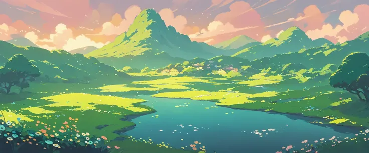 Lofi Spring Landscapes Studio ghibli inspired, No people Lofi ,Cute