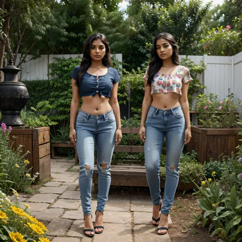 Indian Girl Jeans & Top figure 32 - 34 - 34 Garden Vive 