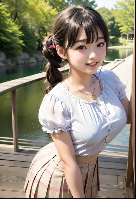 (Highest quality,masterpiece:1.3,Ultra-high resolution),(Very detailed、Caustics) (Realistic:1.4, RAW shooting、)Ultra-Realistic Capture、Very detailed、Natural skin texture、masterpiece、(A Japanese elementary school girl wearing a blouse and pleated skirt:1.3)...