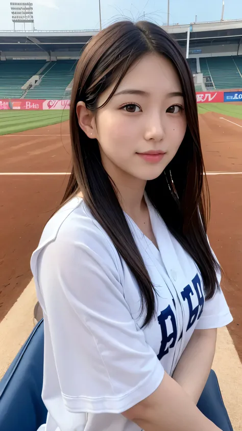 Highest quality、Realistically、Radiant Skin、Japanese women、Around 20 years old、Gravure idol、Athletics stadium with spectators、Women&#39;s Track and Field Championships、Track and field uniforms、High leg bloomers、A refreshing smile as she looks at the camera、