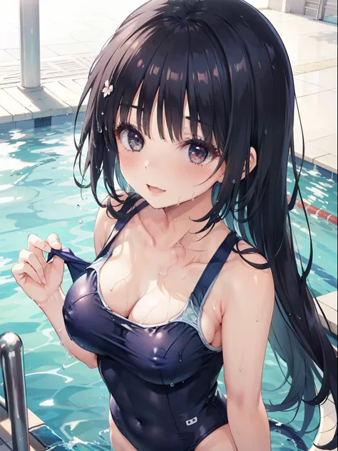 (Best Quality, High resolution, Pixel perfect, Depth of written boundary, 4K, Beautiful Anime Girls),  
Watching the audience, 
Perfect body,  

shiki natsume, 
sntm, 1girl,  large breasts,

Long Hair、Black Hair、

(Splash、Wet Hair, Wet body:1.2)、
blush、smi...