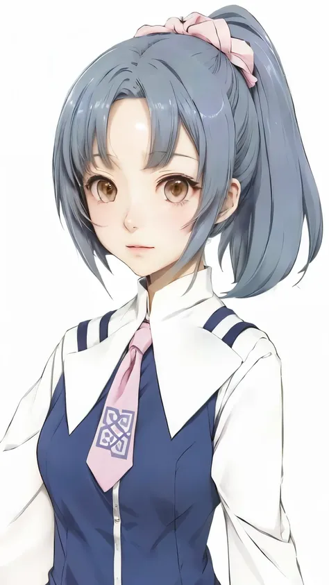 anime girl with gray hair and pink tie, anime moe artstyle, rei hiroe, wataru kajika, fubuki, as an anime character, female anime character, hana yata, cel shaded anime, itsuko azuma, shiori teshirogi, anime character, iwakura lain, aya takano color style