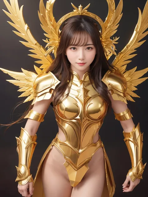 detailed keyword description of golden saint seiya： golden holy cloth：golden saint warrior armor，strong metallic luster，symboliz...