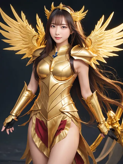 detailed keyword description of golden saint seiya： golden holy cloth：golden saint warrior armor，strong metallic luster，symboliz...