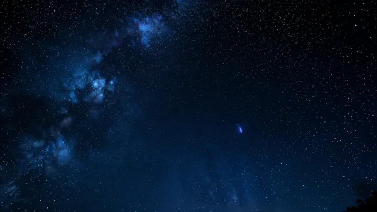 Black, blue, purple, red, and white starry sky background, vast sea of stars, no figures