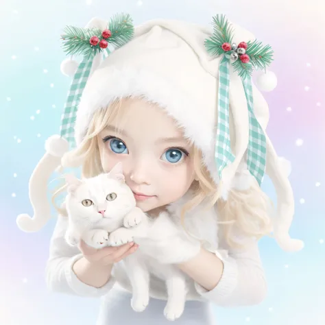 anime girl with a cat in her hands, soft anime illustration, kawaii realistic portrait, cute kawaii girl, kawaii chibi, cute art style, advanced digital chibi art, anime visual of a cute girl, cute anime style, chibi girl, ruan cute vtuber, chibi anime gir...