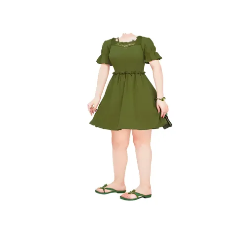 a close up of a woman in a green dress with a purse, full body green dress, tattered green dress, full body!!, she wears a dark green dress, !!full body portrait!!, full_body!!, full body!,  in dress, outfit design, girl in a dress, green dress, full body ...