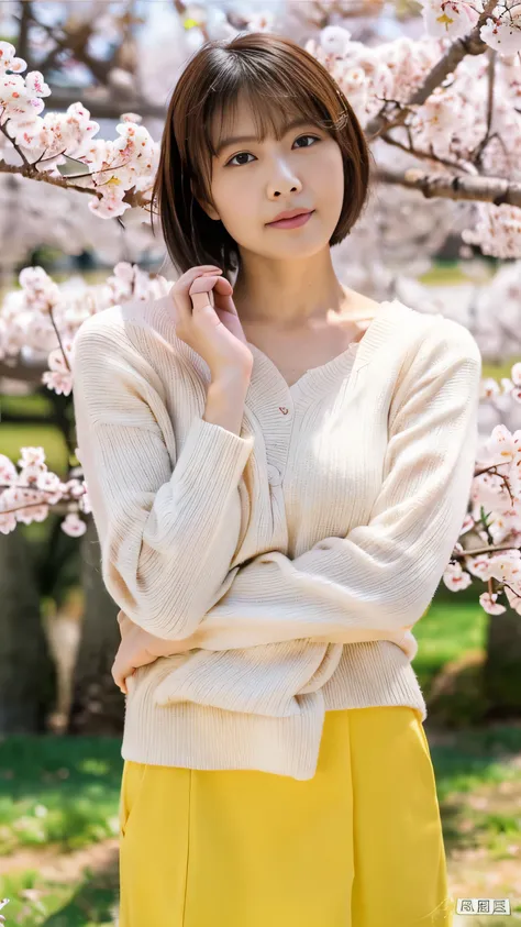 (masutepiece,best quality)), (photographrealistic:1.4),(((masutepiece,8k)),cherry blossom trees,((full body photo))),shot in nat...