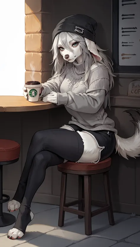 (zPDXL2), (PonyXLV6_Scores), source_anime, Expressiveh, solo, three-quarter portrait, rating_questionable, looking at viewer, asymmetric image BREAK

((best quality)), absurdres,((full body)),tail, dog girl, dog tail,furry, furry female,white skin, white f...