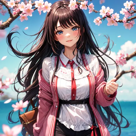 cherry blossom,long hair white