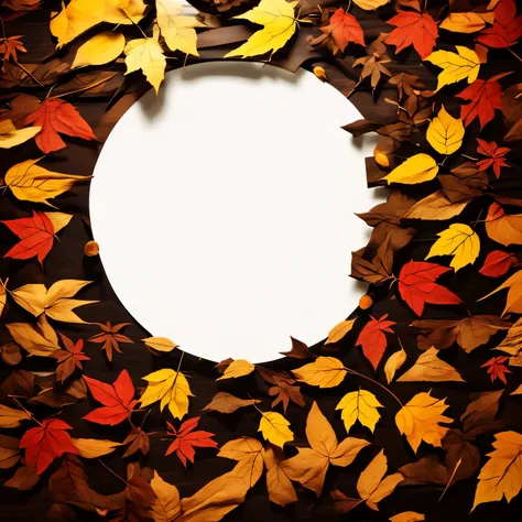 create a frame for facebook, topic is autumn, style cartoon, background is white
