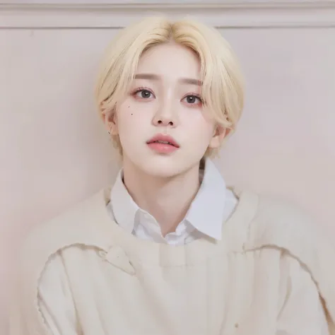 woman with colorful hair sitting at a table, Jung Jaehyun, adorable and pale korean face, ulzzang inteligente, Kim Doyoung, with short hair, jossi do blackpink, Hong Jun Hyung, Tae June Kim, ulzzang, Himes court, Jaeyeon Nam, xqc, Jimin Park, short platinu...