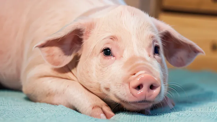 Pig veterinary medicine, close-up view