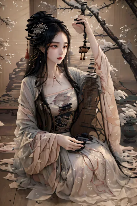 ((Masterpiece up to 16K resolution:1.6)),beautiful,Highest quality,Absolutely wonderful,Very detailed,Ultra-high resolution,masterpiece,Realistic,Realistic,Increased depth of field,Cinematic Light,
One elegant young girl woman, Long black hair,Beautiful ...