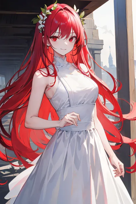 (masterpiece), (best quality), (High quality), (perfect anatomy), (score_9,score_8_up,score_7_up),
 one girl, standing, Greek temple, upper body, cowboy shot

BREAK

((very tall high)), ((190 cm height)), (very long hair, red hair), ((red eyes)), angressiv...