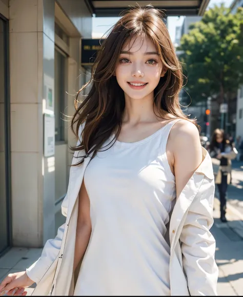 Best Quality, masterpieceUltra-high resolution, (Realistic:1.4), 20 years old,1 girl,super high quality,8k,((Face Focus:1.2)),thinウエスト,thin脚,thin and beautiful arms,Beautiful fingers((Super Realistic image quality)),Sale Eye Makeup,thin,Medium Chest,Soft B...