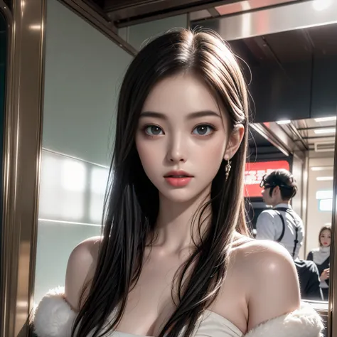 ((Two girls sitting on train seats))、Top quality work、Actual Work、(A pair of girls)、Ultra Premium Graphics、8K HD CG Works、High quality graphics、High resolution CG work、10x pixels、Extremely fine detail:1.1、High level of technical detail:1.1 Photorealistic、N...