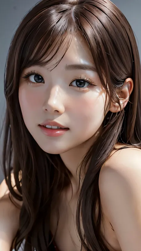 (Representative works: 1.3), (8k, Realistic, RAW Photos, Best image quality: 1.4), (20 year old beauty),Small Face, Beautiful Face, (Realistic Face),Natural Makeup、light makeup、 (Dark Brown, Long Hair: 1.3), Beautiful Hairstyles, Realistic eyes, Beautiful ...