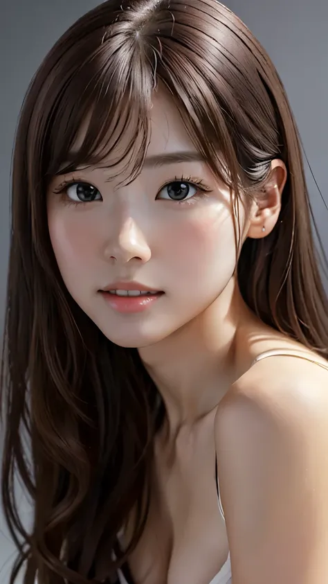 (Representative works: 1.3), (8k, Realistic, RAW Photos, Best image quality: 1.4), (20 year old beauty),Small Face, Beautiful Face, (Realistic Face),Natural Makeup、light makeup、 (Dark Brown, Long Hair: 1.3), Beautiful Hairstyles, Realistic eyes, Beautiful ...