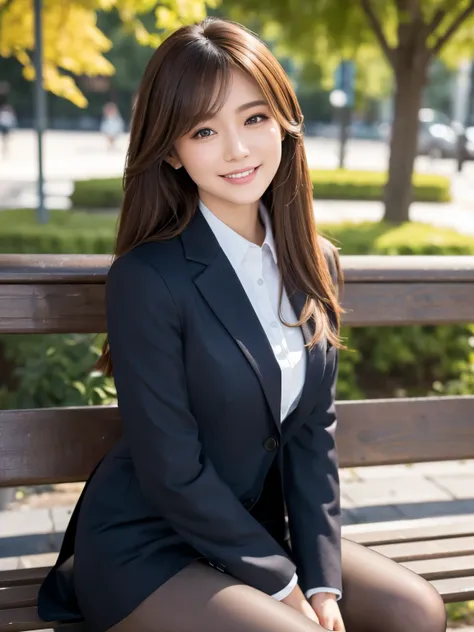 masterpiece, Best Quality, Realistic, Very detailed, finely, High resolution, 8K wallpaper, 1. Beautiful woman,, Light brown messy hair, Wearing a business suit, Short Harp Focus, Perfect Dynamic Configuration, finelyて美しい目, Thin Hair, Detailed and Realisti...
