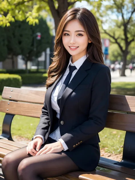 masterpiece, Best Quality, Realistic, Very detailed, finely, High resolution, 8K wallpaper, 1. Beautiful woman,, Light brown messy hair, Wearing a business suit, hort Harp Focus, Perfect Dynamic Configuration, finelyて美しい目, Thin Hair, Detailed and Realistic...