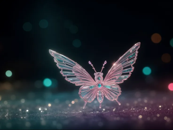 クリスタルFantasy, Rose, Full Color,  Raise your toes, Countless crystal wings fly in the sky,
Fantasy, galaxy, transparent, Shallow depth of field, Jade Bokeh, Sparkling, Sparkling, Wonderful, colorful,
Magical Photos, Dramatic lighting, Photorealism, Super de...